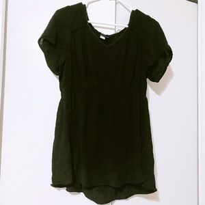 Torrid black challis sweetheart babydoll blouse